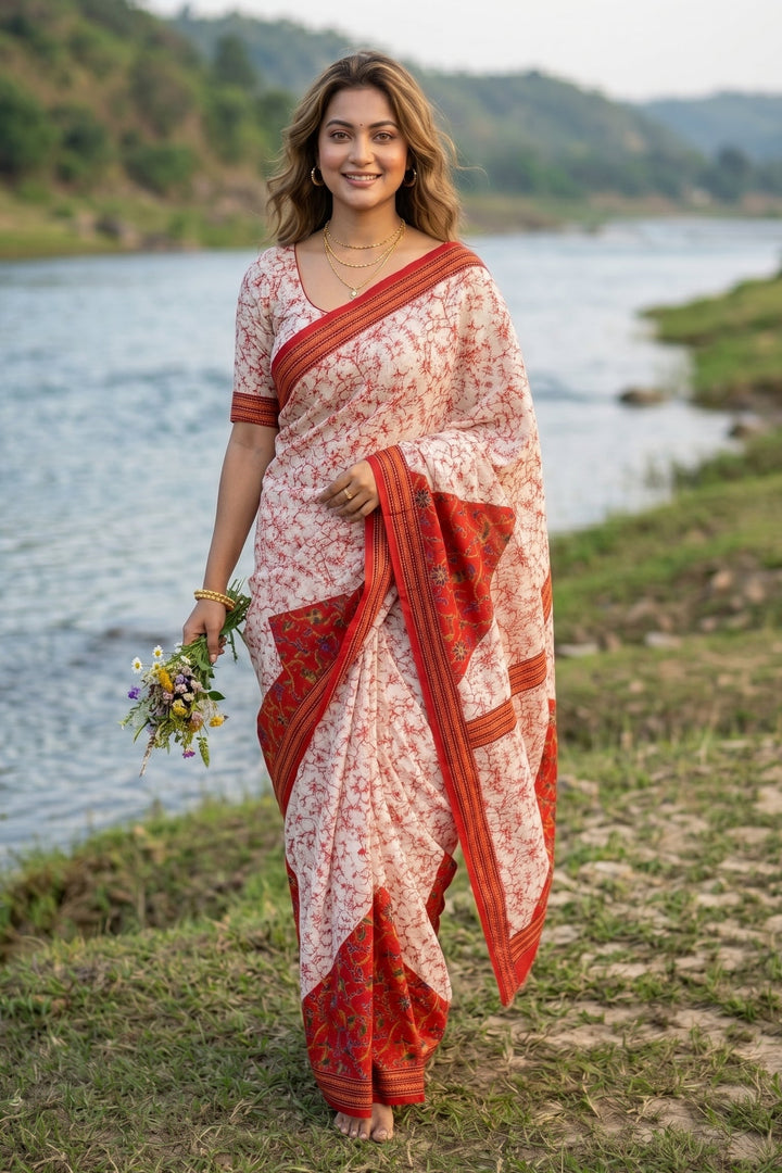 Trikon Ranga Fancy Silk Saree