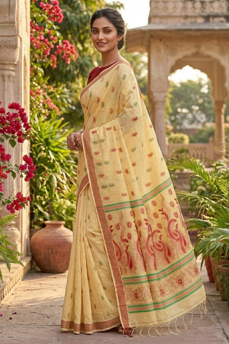 Mayura Chaya Banarasi Khaddi Silk Saree