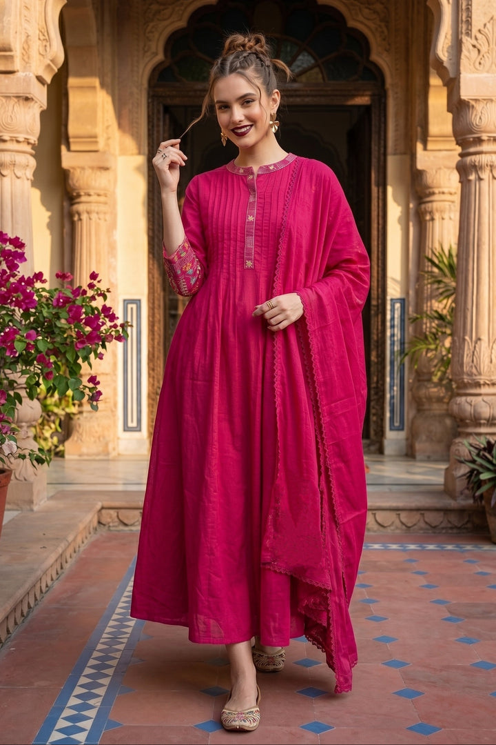 Summer Elegance Cotton Kurti Set