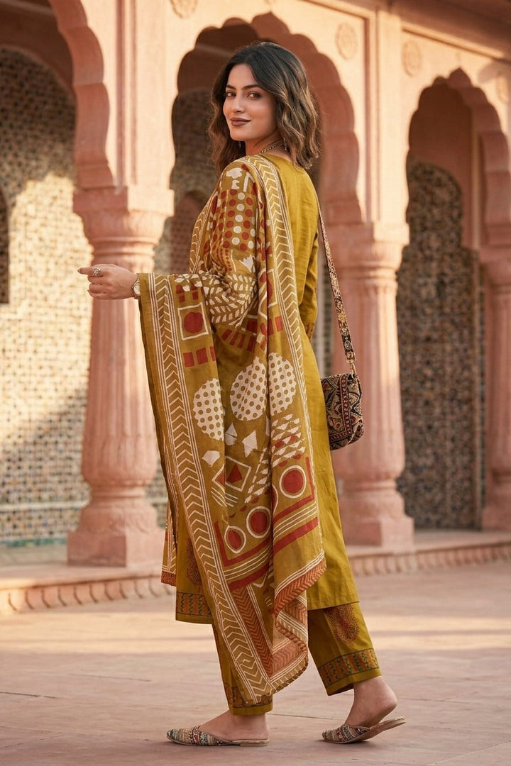 Glow Season Drop Cotton Kurti Set