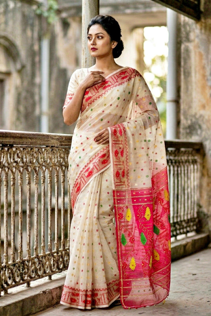 Swarnalekha Dhakai Jamdani Saree