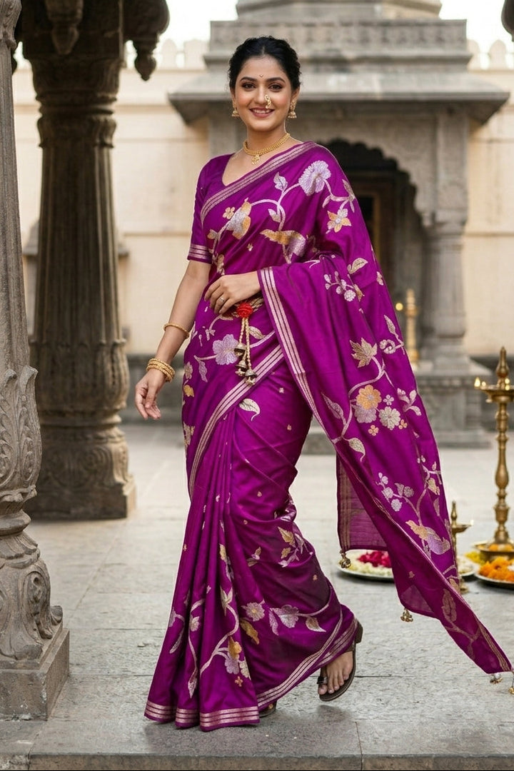 Rhythm of Drapes Crepe Khaddi Silk Saree