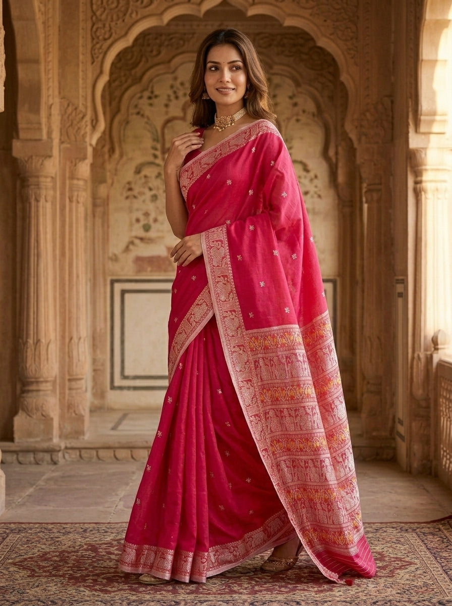 Ethereal Epics Cotton Baluchari Saree