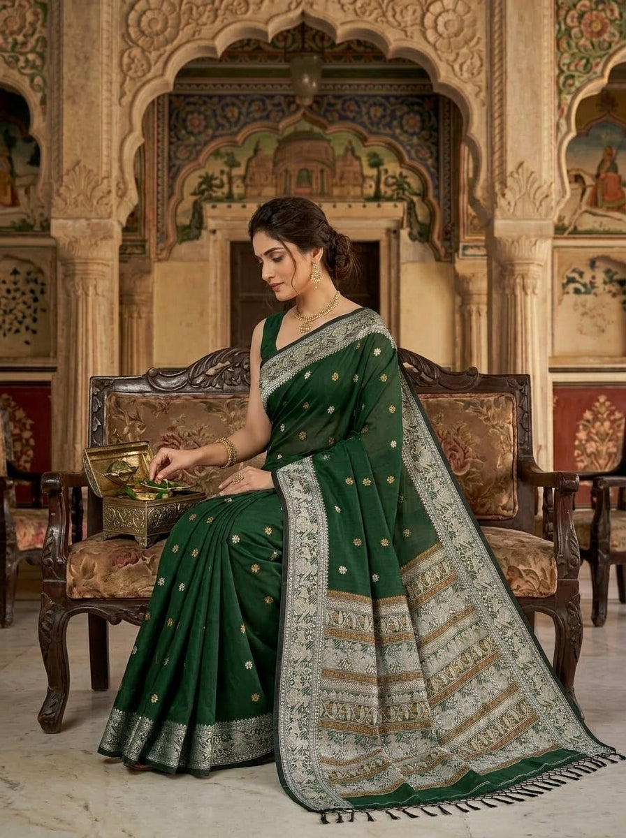 Ethereal Epics Cotton Baluchari Saree