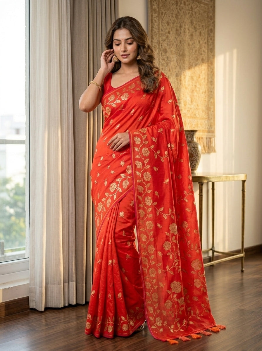 Pushpakunj Pure Mul Cotton Saree