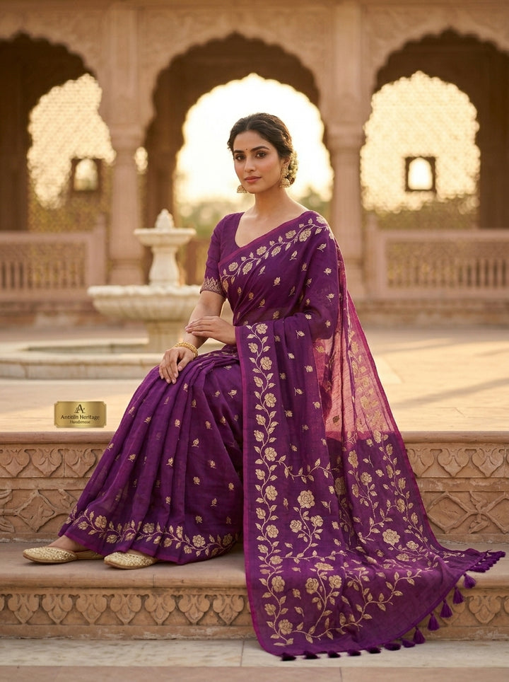 Pushpakunj Pure Mul Cotton Saree