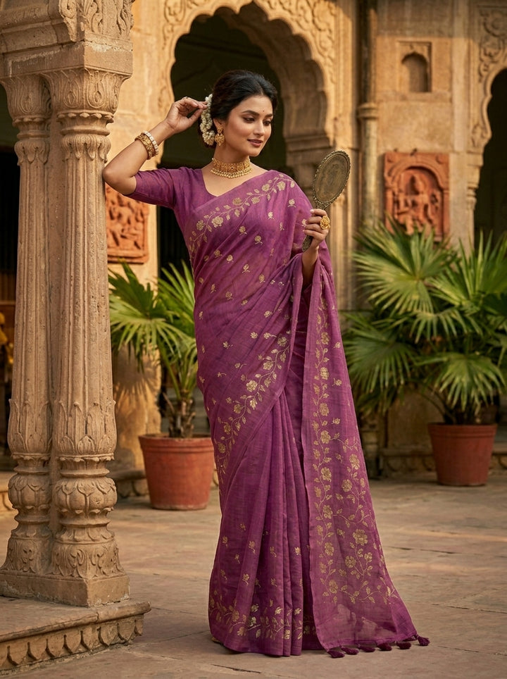 Pushpakunj Pure Mul Cotton Saree