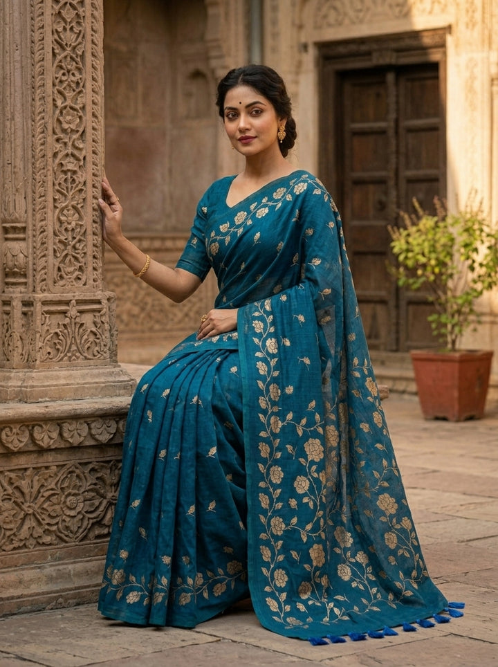 Pushpakunj Pure Mul Cotton Saree