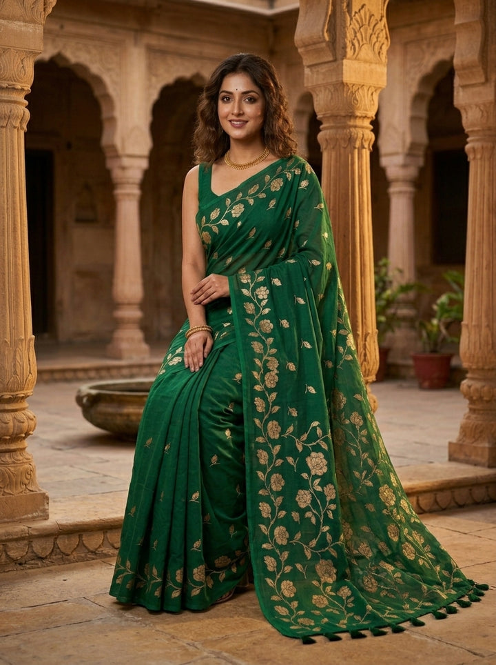 Pushpakunj Pure Mul Cotton Saree