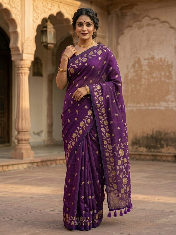 Pushpakunj Pure Mul Cotton Saree