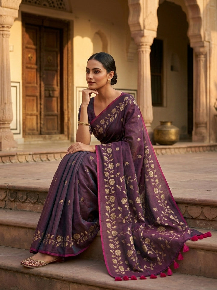 Pushpakunj Pure Mul Cotton Saree
