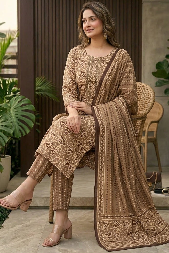 Sanganer Print Pure Cotton Kurti Set