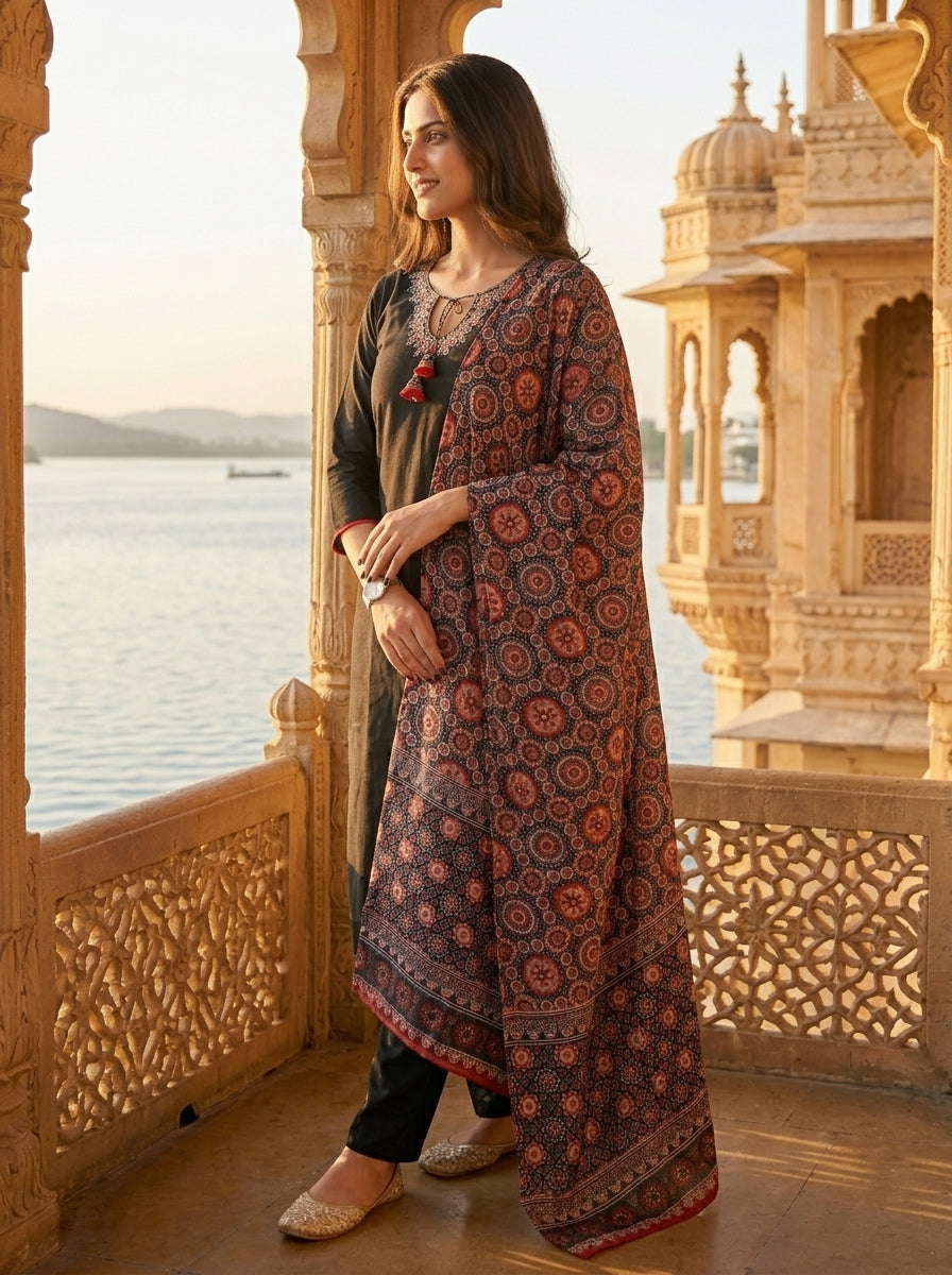 Midnight Glow Kurti Set