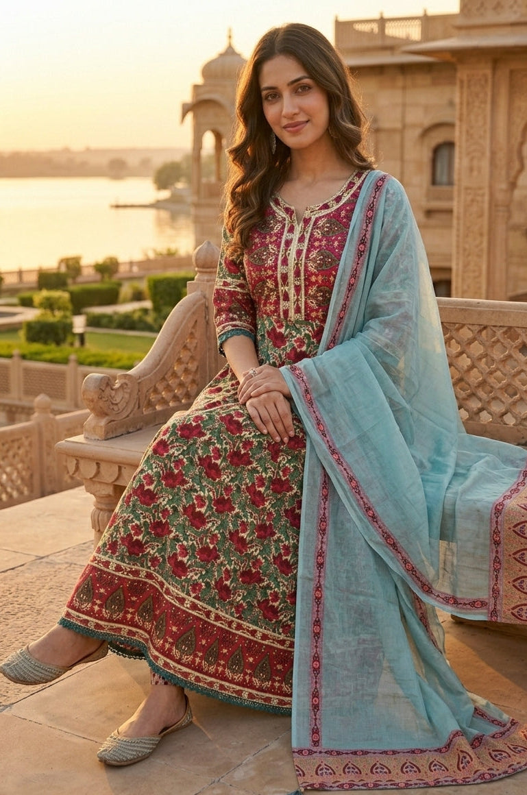 Floral Touch -Anarkali Suit Set