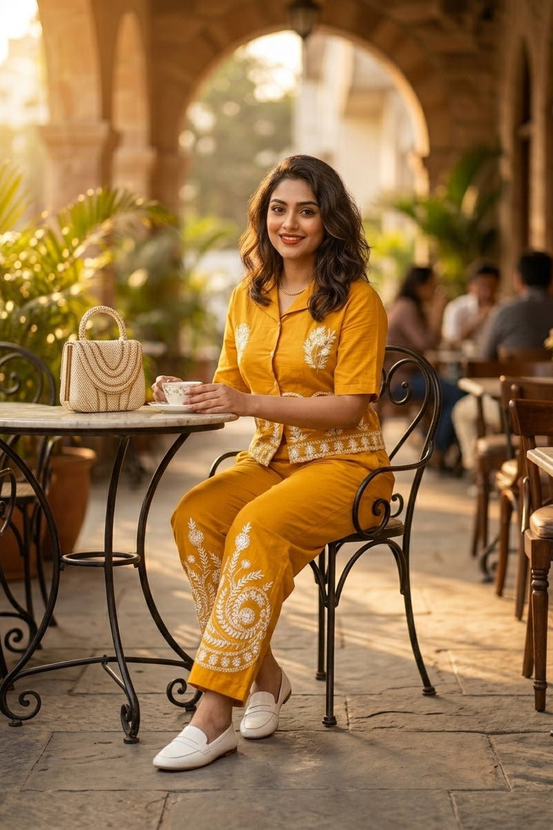 Yellow Icon-Cotton Coord Set