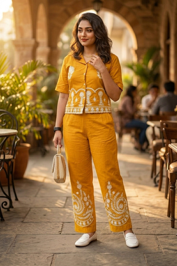Yellow Icon-Cotton Coord Set
