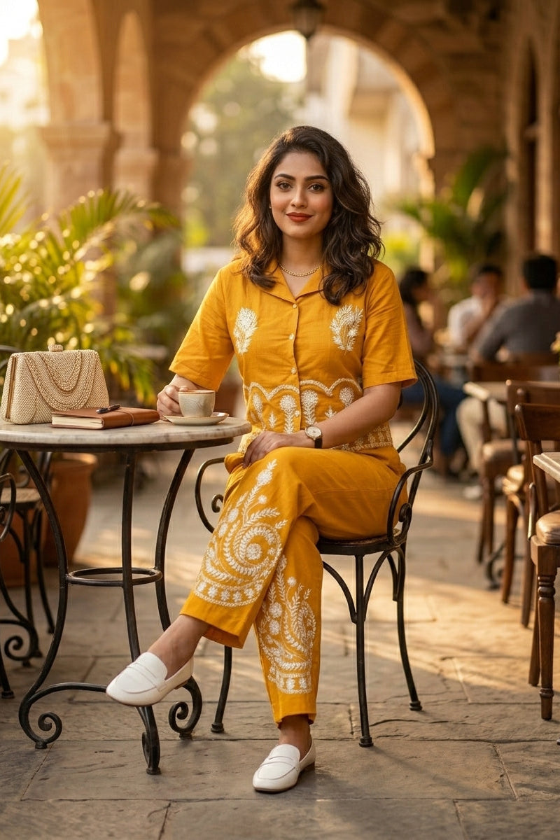 Yellow Icon-Cotton Coord Set