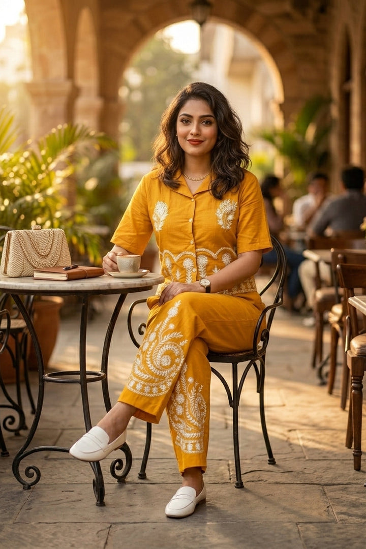 Yellow Icon-Cotton Coord Set