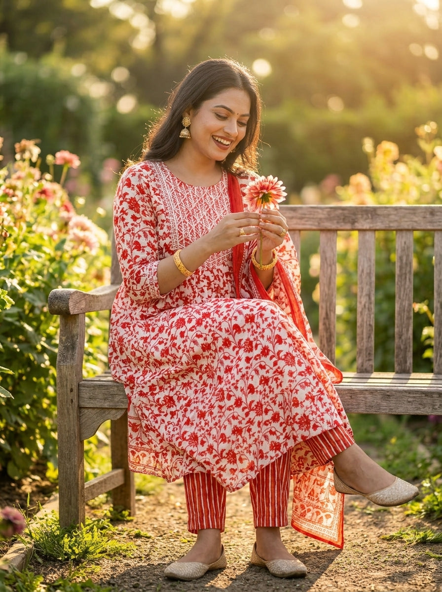 Grace Personified Anarkali style Kurti Set