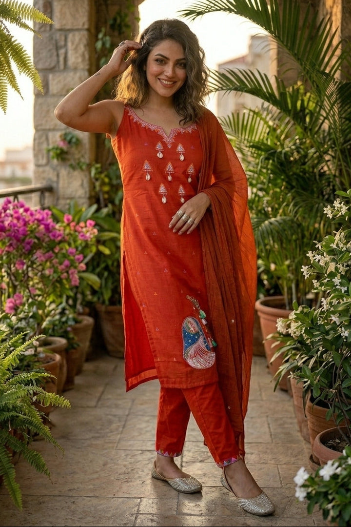 Queenly Aura - New Stylish Cotton Kurti Set