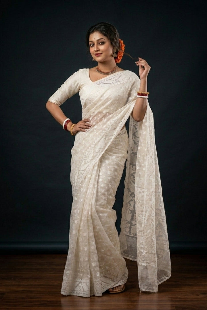 SurTara Dhakai Jamdani Saree