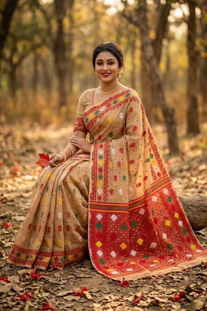 Manimala Dhakai Jamdani Saree
