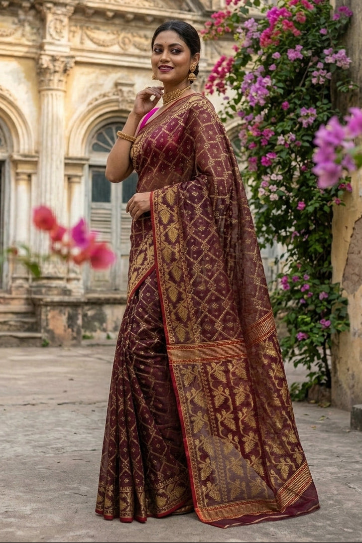 Chithi’r Shur Dhakai Jamdani Saree