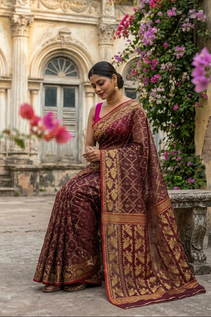 Chithi’r Shur Dhakai Jamdani Saree