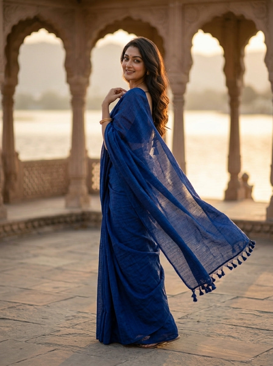 Comfort And Ease- Bengal Khadi Cotton Saree