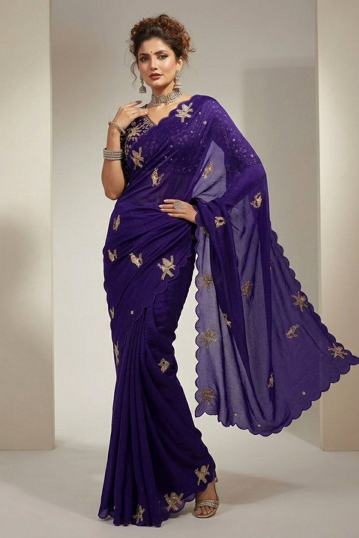 Crush With Designer Satin Silk Saree