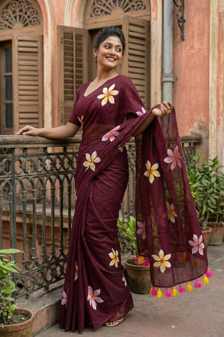 Kanak Pushpo Mul Cotton Saree