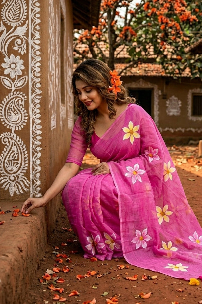 Kanak Pushpo Mul Cotton Saree