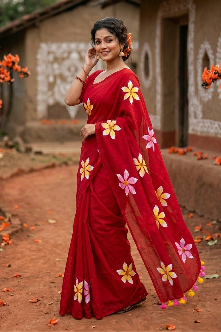 Kanak Pushpo Mul Cotton Saree