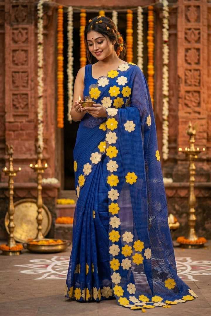 Surobhilata Reshom Kota Applique Saree