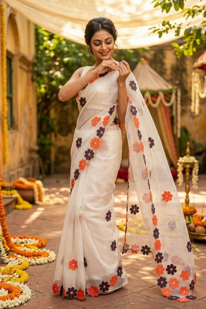 Surobhilata Reshom Kota Applique Saree