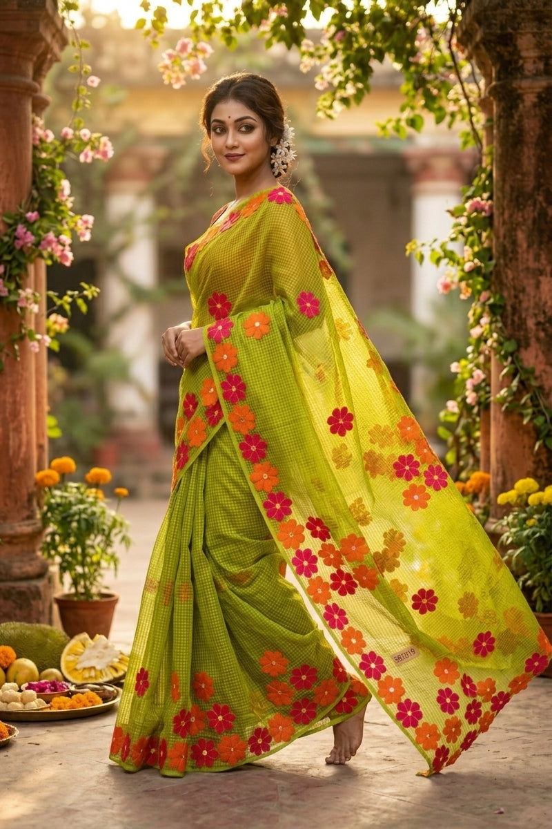 Surobhilata Reshom Kota Applique Saree