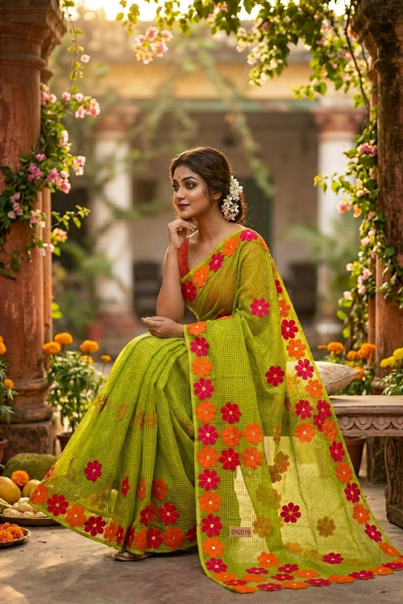 Surobhilata Reshom Kota Applique Saree