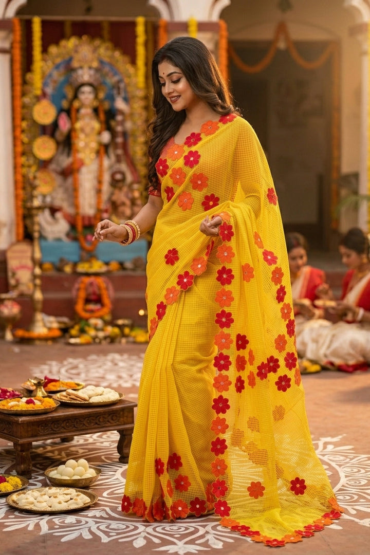Surobhilata Reshom Kota Applique Saree