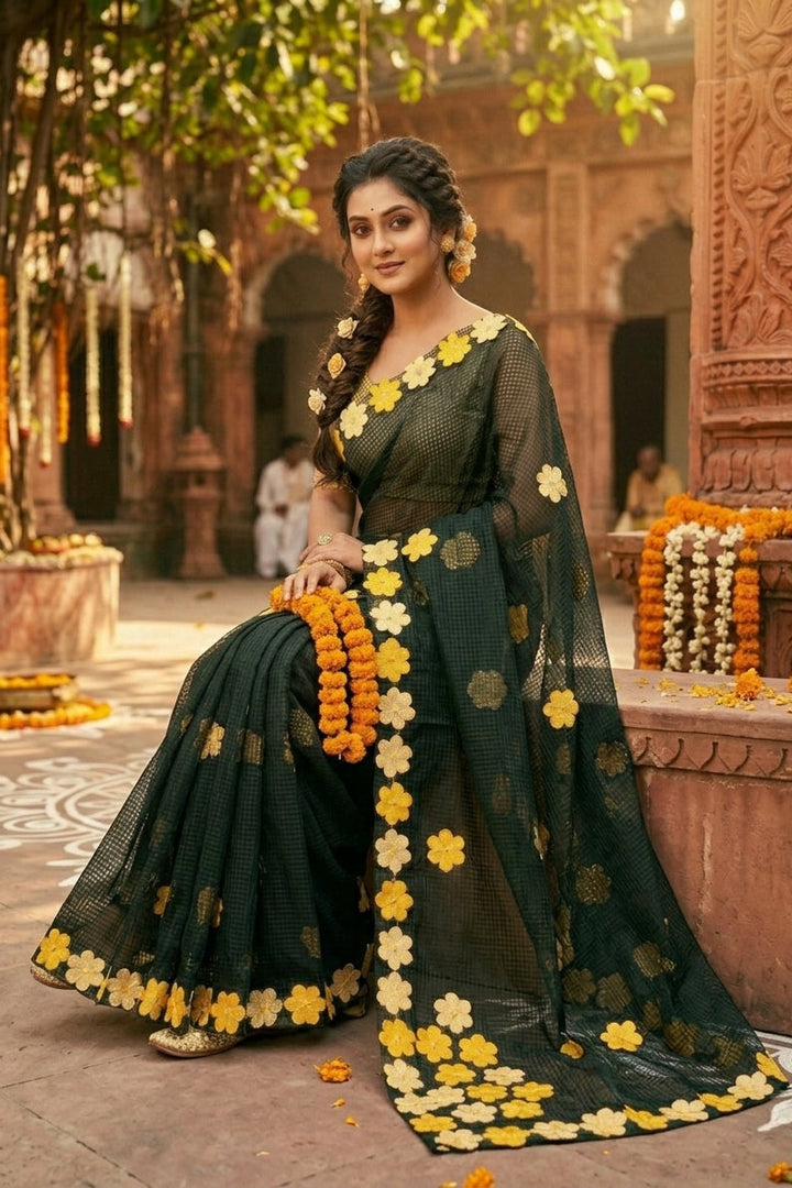 Surobhilata Reshom Kota Applique Saree