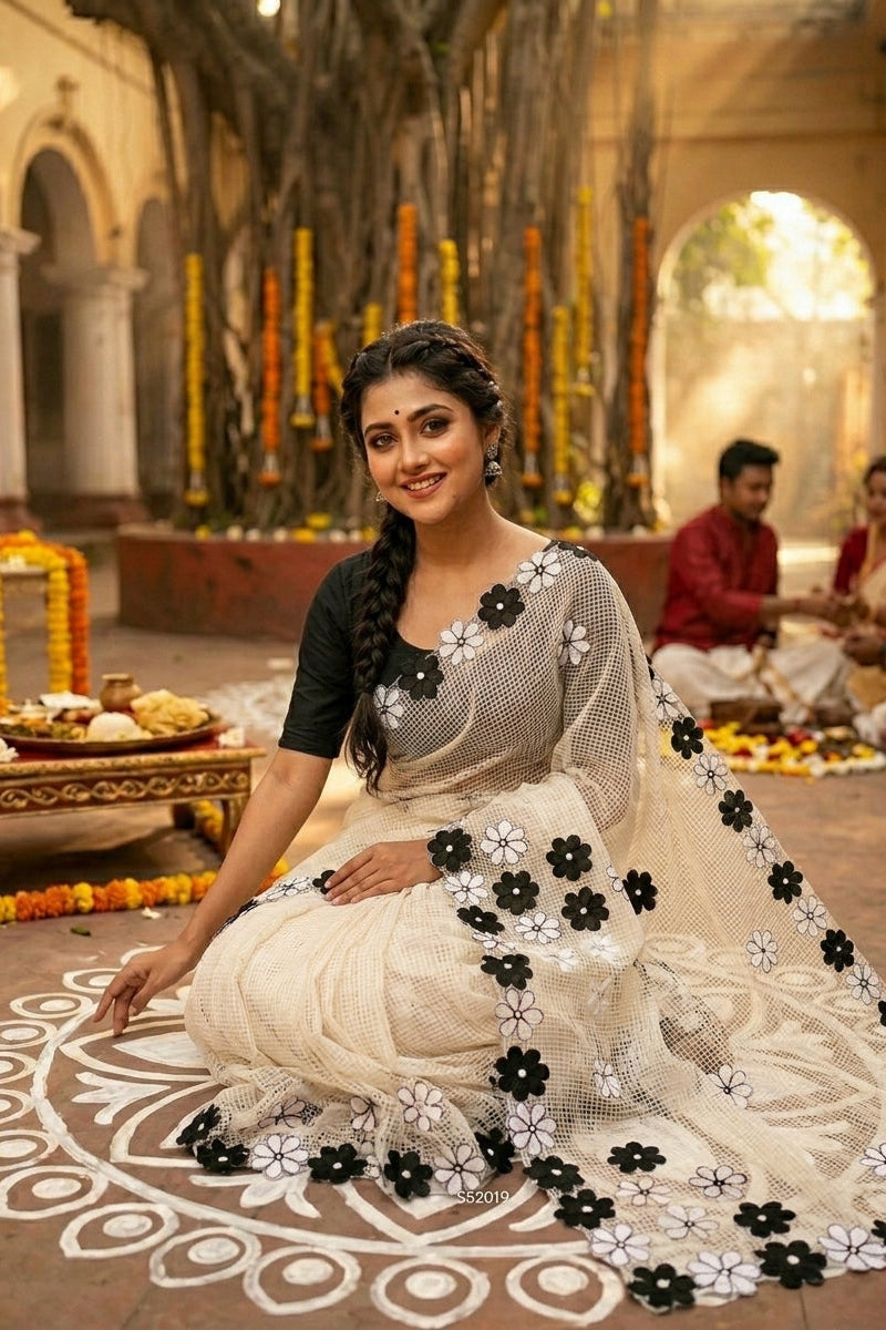 Surobhilata Reshom Kota Applique Saree