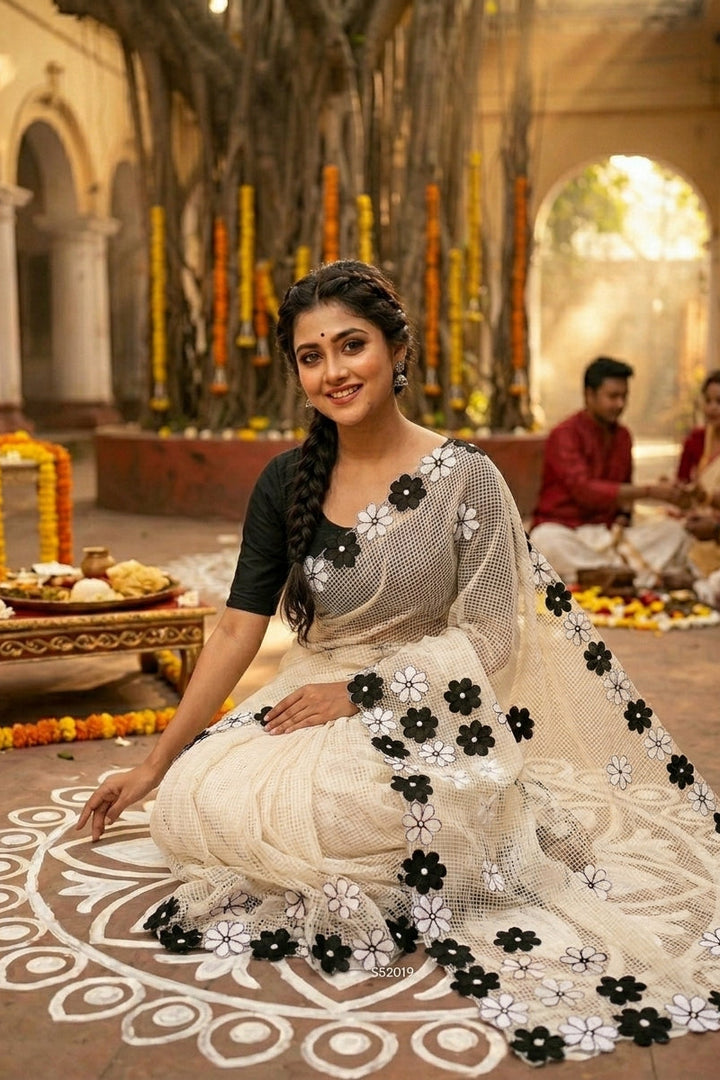 Surobhilata Reshom Kota Applique Saree