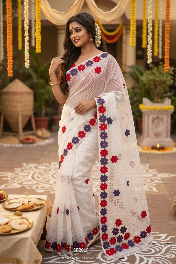 Surobhilata Reshom Kota Applique Saree