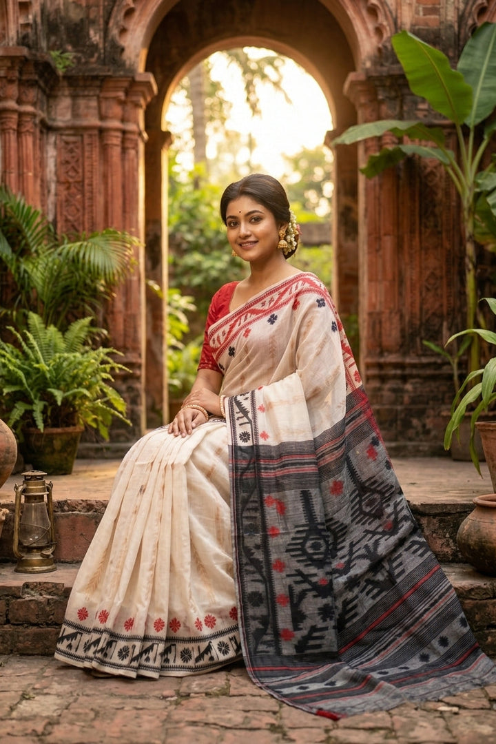 Oitijjho Sutra Ganga Jamuna Dhakai Jamdani Saree