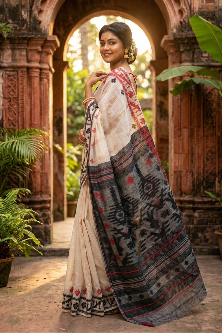 Oitijjho Sutra Ganga Jamuna Dhakai Jamdani Saree