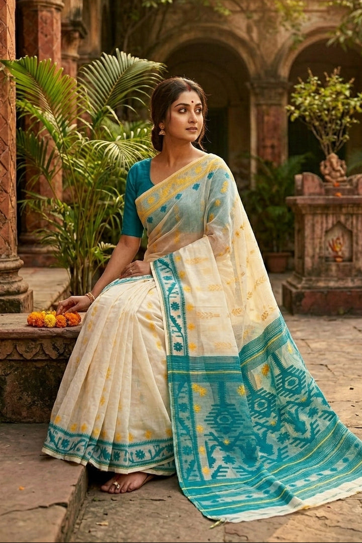 Oitijjho Sutra Ganga Jamuna Dhakai Jamdani Saree