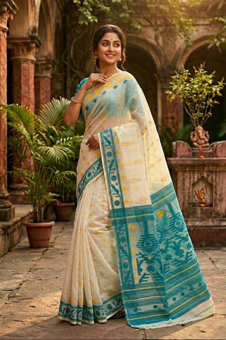 Oitijjho Sutra Ganga Jamuna Dhakai Jamdani Saree