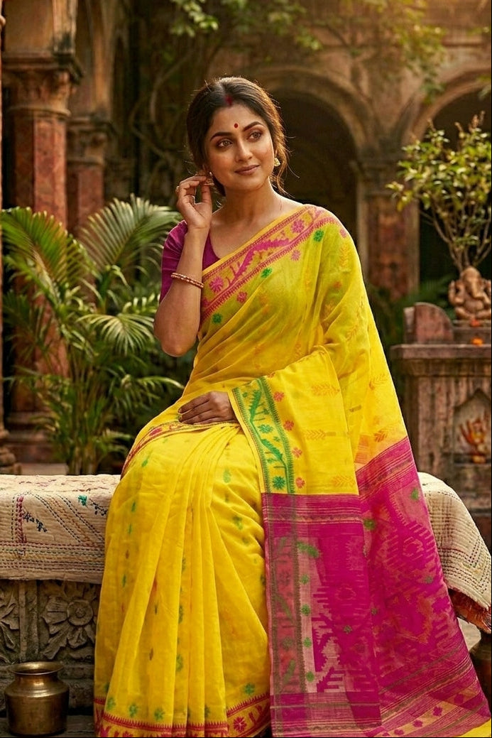 Oitijjho Sutra Ganga Jamuna Dhakai Jamdani Saree