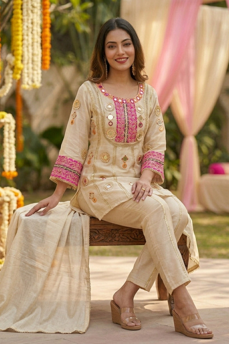 Winter Bloom Designer Sharara Set