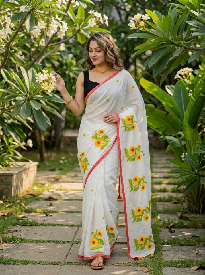 Sunflower Kiran Mul Cotton Saree