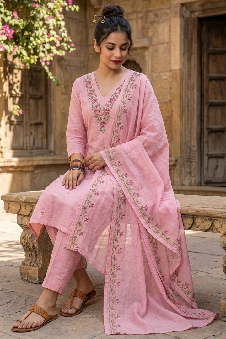 Touch of Pink Kota Doriya Kurti Set